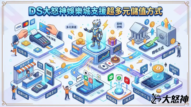 DS大怒神娛樂城支援超多元儲值方式